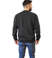 STONES Herren Sweatshirt mit Logo-Stickerei Basic-Pullover moderner Baumwoll-Sweater 400gsm Langarm-Shirt Schwarz