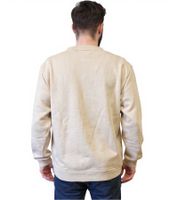 STONES Herren Basic-Pullover Sweatshirt mit Logo-Stickerei moderner Baumwoll-Sweater Langarm-Shirt 400gsm Beige