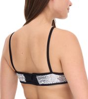 ROCKUPY Damen Tank-Top mit glitzerndem BH Sommer-Shirt Rundhals-Top W100102018 Schwarz