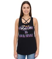 ROCKUPY Women's Tank Top with Glitter Bra, Summer Shirt, Round Neck Top, W100102018 Black