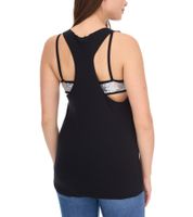ROCKUPY Damen Tank-Top mit glitzerndem BH Sommer-Shirt Rundhals-Top W100102018 Schwarz