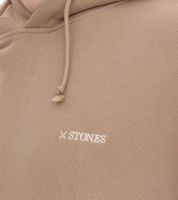 Sweat à capuche oversize pour homme STONES, sweat à capuche moderne en coton 400 g/m² avec capuche et logo brodé, marron clair