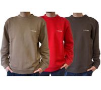STONES Herren Pullover Baumwoll-Sweater Rundhals-Sweater Oversize-Sweater 400gsm Sweatshirt Rot, Dunkelbraun oder Braun