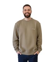 Pull oversize homme STONES, pull moderne en coton à col rond, sweat-shirt 400 g/m² avec broderie logo, beige ou marron clair Pull oversize homme STONES, pull moderne en coton à col rond, sweat-shirt 400 g/m² avec broderie logo, beige ou marron clair