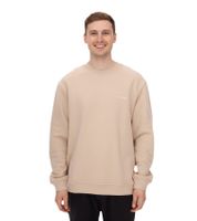 Pull oversize homme STONES, pull moderne en coton à col rond, sweat-shirt 400 g/m² avec broderie logo, beige ou marron clair Pull oversize homme STONES, pull moderne en coton à col rond, sweat-shirt 400 g/m² avec broderie logo, beige ou marron clair