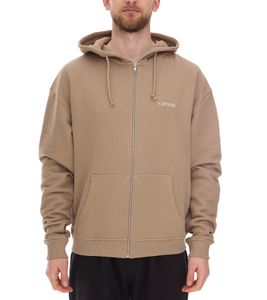 Veste oversize homme STONES, veste moderne en coton 400 g/m² avec capuche et logo brodé, marron clair