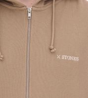 Veste oversize homme STONES, veste moderne en coton 400 g/m² avec capuche et logo brodé, marron clair