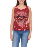 Camiseta de tirantes ROCKUPY para mujer con estampado de calavera de algodón, camisa de verano 317051, roja