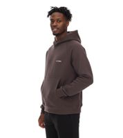 STONES Herren Hoodie moderner Baumwoll-Pullover Kapuzen-Pullover mit Logo-Stick Oversized-Fit 400gsm Dunkel-Braun