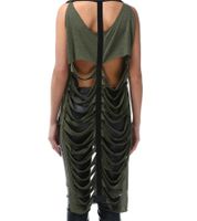 Débardeur femme ROCKUPY Alicya avec décolleté tête de mort, chemise en coton, haut d'été avec découpes 366328 Kaki