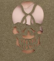 Débardeur femme ROCKUPY Ariana avec décolleté tête de mort, chemise en coton, haut d'été avec découpes 366326 Kaki