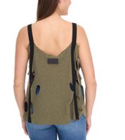 Débardeur femme ROCKUPY Ariana avec décolleté tête de mort, chemise en coton, haut d'été avec découpes 366326 Kaki