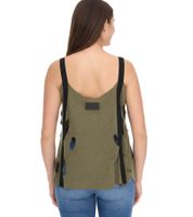 Débardeur femme ROCKUPY Ariana avec décolleté tête de mort, chemise en coton, haut d'été avec découpes 366326 Kaki