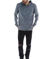 ROCKUPY Herren Hoodie Baumwoll-Pullover mit Kapuze Alltags-Pulli 393630 Grau