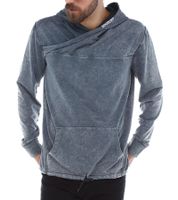 ROCKUPY Herren Hoodie Baumwoll-Pullover mit Kapuze Alltags-Pulli 393630 Grau