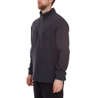 STONES Herren Pullover Oversized-Half-Zipper moderner Baumwoll-Half-Zipper Troyer 400gsm mit Stehkragen mit Logo-Stickerei Dunkel-Grau oder Schwarz