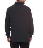 STONES Herren Pullover Oversized-Half-Zipper moderner Baumwoll-Half-Zipper Troyer 400gsm mit Stehkragen mit Logo-Stickerei Dunkel-Grau oder Schwarz