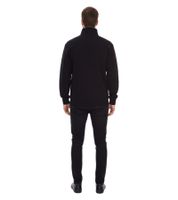 STONES Herren Pullover Oversized-Half-Zipper moderner Baumwoll-Half-Zipper Troyer 400gsm mit Stehkragen mit Logo-Stickerei Dunkel-Grau oder Schwarz