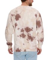 Pull en coton pour homme ROCKUPY avec logo brodé en look batik, col rond, UNI-400200 crème-marron