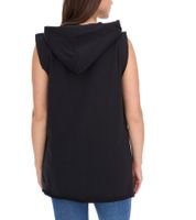 ROCKUPY Women's Modern Cotton Vest with Holes, Hooded Jacket, 344889 Black
