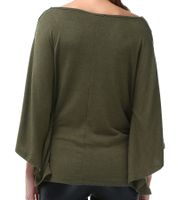 Sweat-shirt femme ROCKUPY en coton à manches courtes et mancherons 330635 Kaki