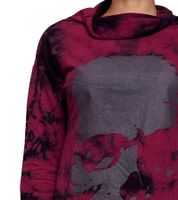 ROCKUPY Women's Sweatshirt Dress with Skull Print, Pullover Dress, Long-Sleeved Dress W-393822 Bordeaux/Black ROCKUPY Women's Sweatshirt Dress with Skull Print, Pullover Dress, Long-Sleeved Dress W-393822 Bordeaux/Black