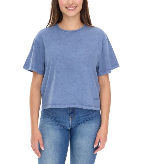 ROCKUPY Damen T-Shirt modisches Rundhals-Shirt mit Stitching Kurzarm-Shirt RPW20-040501 512 Blau