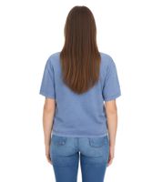 T-shirt femme ROCKUPY, col rond tendance avec surpiqûres, manches courtes, RPW20-040501 512 Bleu