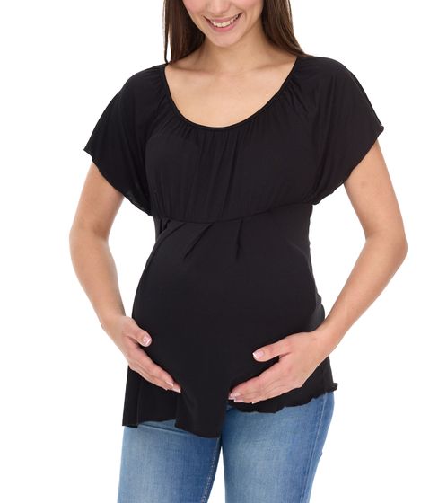 neun 9 Monate Damen schlichtes Schwangerschafts-T-Shirt Umstands-Mode 540202 Schwarz