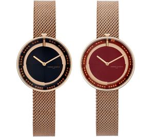 Orologio da donna Pierre Cardin con quadrante moderno, orologio analogico al quarzo con bracciale in acciaio inossidabile, 3ATM 33mm CMA.0001 oro rosa/nero o oro rosa/rosso Orologio da donna Pierre Cardin con quadrante moderno, orologio analogico al quarzo con bracciale in acciaio inossidabile, 3ATM 33mm CMA.0001 oro rosa/nero o oro rosa/rosso