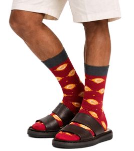 1 paire de chaussettes longues en coton Moustard Comet à motifs comètes et planètes 17S-COMET Rouge/Gris/Multicolore