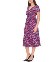 Aniston Casuals - Abito estivo da donna, midi, con abbottonatura, abito da festa 66771161, viola/blu/rosso