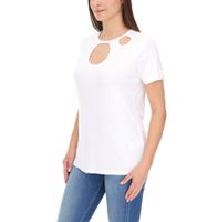 T-shirt Aniston CASUAL à manches courtes pour femme avec découpes, chemise d'été 74287507, blanc