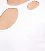 T-shirt Aniston CASUAL à manches courtes pour femme avec découpes, chemise d'été 74287507, blanc