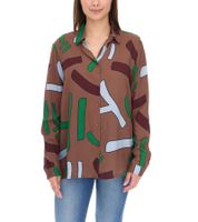 Chemisier femme Aniston CASUAL, chemisier élégant avec col Kent, chemisier d'été 90141018 Marron