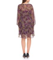 Aniston CASUAL Damen Kleid mit Allover-Blumen-Print Langarm-Kleid 24704960 Lila/Gelb/Grün