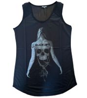 ROCKUPY Women's Tank Top with Skull Print or Women's Skull Print Cotton Summer Shirt Black/White