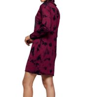 ROCKUPY Women's Sweatshirt Dress with Skull Print, Pullover Dress, Long-Sleeved Dress 393822, Bordeaux Red or Pink