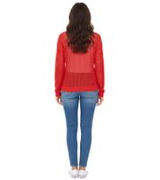 Aniston CASUAL Women's Knit Sweater with Openwork Pattern, Fashionable Everyday Sweater 54941968 Red