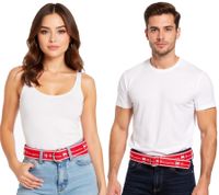 Cintura Champion da uomo e da donna con logo del marchio, cintura per tutti i giorni, 150 cm, CH3004BFFN1-105, nero/bianco