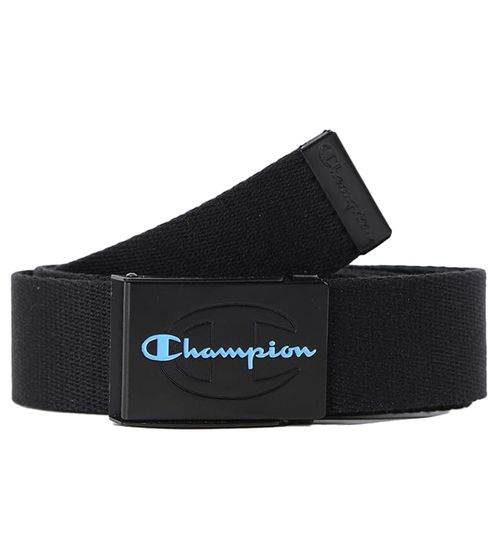 Champion Belt for Men and Women, Woven Belt with Brand Logo, Everyday Belt with Clasp, 117 cm, CV3-0719-001, Black