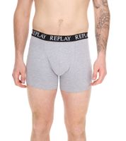 Confezione da 3 boxer da uomo REPLAY retrò in cotone I101102-002 N176 Nero/Grigio/Rosso