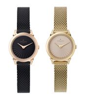 Montre femme Pierre Cardin avec cadran simple, montre à quartz analogique avec bracelet en acier inoxydable, 3ATM 27mm CPI.25, noir/or ou or