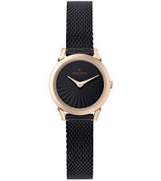 Montre femme Pierre Cardin avec cadran simple, montre à quartz analogique avec bracelet en acier inoxydable, 3ATM 27mm CPI.25, noir/or ou or