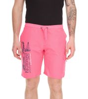 GEOGRAPHICAL NORWAY Quara Herren Schwimm-Hose mit Print und Farbakzenten Badehose stylische Schwimm-Shorts 001 Rosa