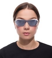 Occhiali da sole da donna adidas, occhiali da spiaggia con lenti rettangolari, senza montatura, con logo del marchio, filtro categoria 2, occhiali da vacanza EW3511 bianco/blu/argento