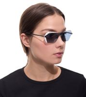 Occhiali da sole da donna adidas, occhiali da spiaggia con lenti rettangolari, senza montatura, con logo del marchio, filtro categoria 2, occhiali da vacanza EW3511 bianco/blu/argento