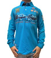 GEOGRAPHICAL NORWAY Kipawa Herren Polo-Shirt mit Knopfleiste Langarm-Shirt Baumwoll-Shirt Schwarz, Türkis oder Navy GEOGRAPHICAL NORWAY Kipawa Herren Polo-Shirt mit Knopfleiste Langarm-Shirt Baumwoll-Shirt Schwarz, Türkis oder Navy