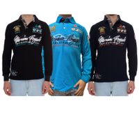 GEOGRAPHICAL NORWAY Kipawa Herren Polo-Shirt mit Knopfleiste Langarm-Shirt Baumwoll-Shirt Schwarz, Türkis oder Navy GEOGRAPHICAL NORWAY Kipawa Herren Polo-Shirt mit Knopfleiste Langarm-Shirt Baumwoll-Shirt Schwarz, Türkis oder Navy