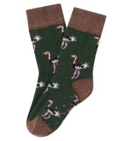 1 paires de chaussettes enfant en coton Moustard avec imprimé all-over autruche chaussettes stopper à motifs chaussettes bébé 20S-OSTR-012 marron/vert/rose